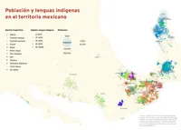 Mapa de población y lenguas indígenas en México para la Revista de la Universidad de México