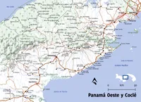 Mapa monocromático de Panamá Oeste y Coclé