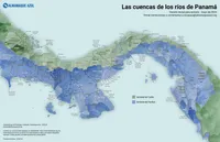 Mapa de cuencas de ríos de Panamá